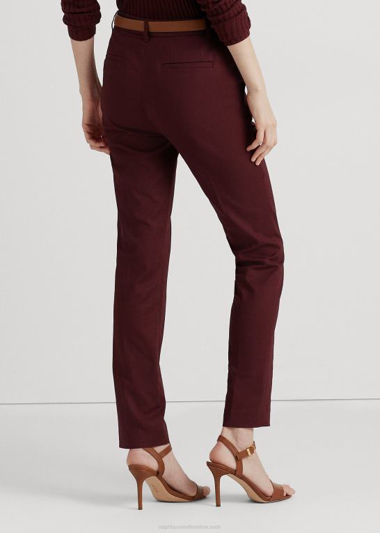 vintage bordeaux Kvinder Ralph Lauren dobbeltsidet stretch bomuldsbukser Z426B4177