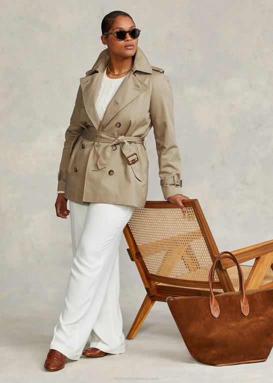 Kvinder Ralph Lauren trenchcoat med twill bælte Z426B4759