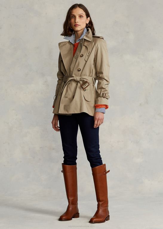 Kvinder Ralph Lauren trenchcoat med twill bælte Z426B4759