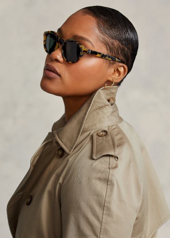 Kvinder Ralph Lauren trenchcoat med twill bælte Z426B4759