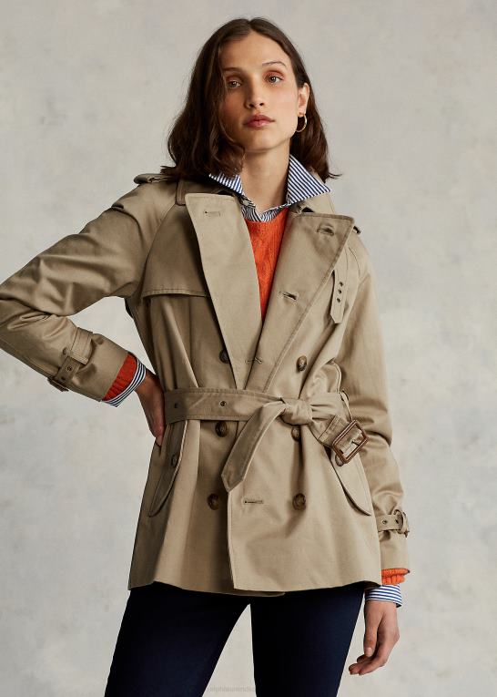 Kvinder Ralph Lauren trenchcoat med twill bælte Z426B4759