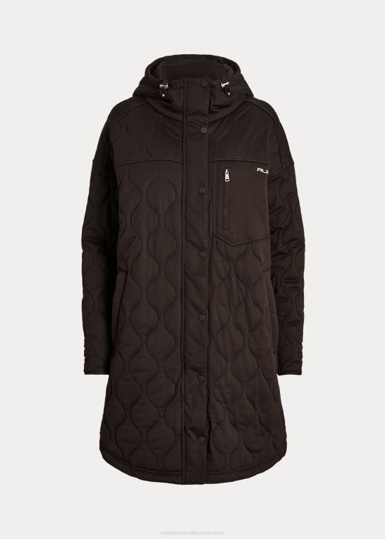 antik brun Kvinder Ralph Lauren oversize quiltet hættejakke Z426B3118