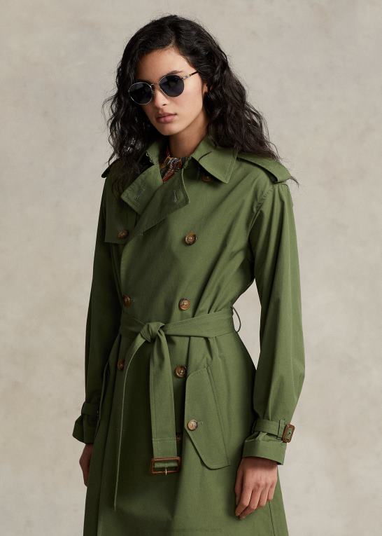 baldakin oliven Kvinder Ralph Lauren poplin trenchcoat Z426B9201