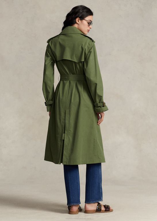 baldakin oliven Kvinder Ralph Lauren poplin trenchcoat Z426B9201