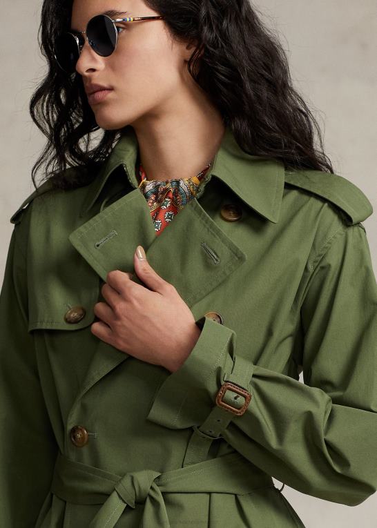 baldakin oliven Kvinder Ralph Lauren poplin trenchcoat Z426B9201