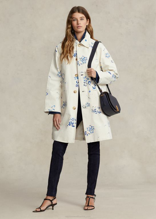 dækvask hvid Kvinder Ralph Lauren floral-motiv canvas frakke Z426B3099