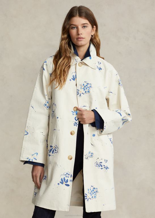 dækvask hvid Kvinder Ralph Lauren floral-motiv canvas frakke Z426B3099