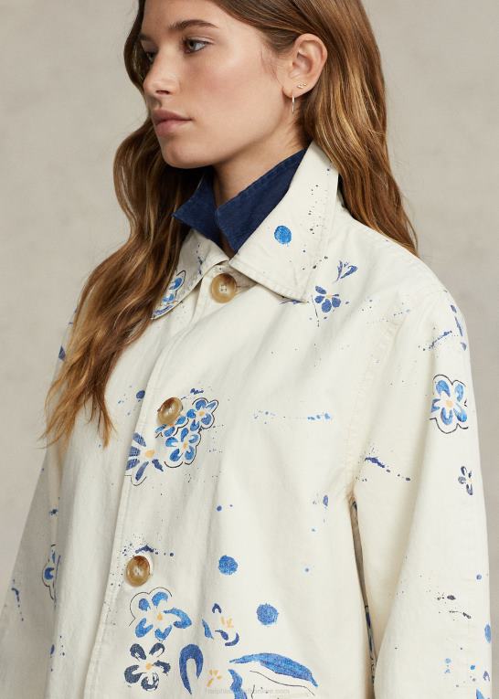 dækvask hvid Kvinder Ralph Lauren floral-motiv canvas frakke Z426B3099