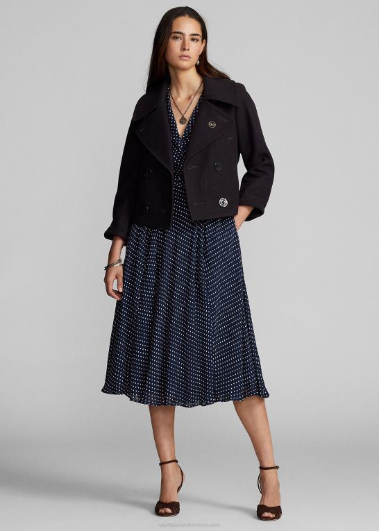 flåde Kvinder Ralph Lauren beskåret melton peacoat i uldblanding Z426B3672