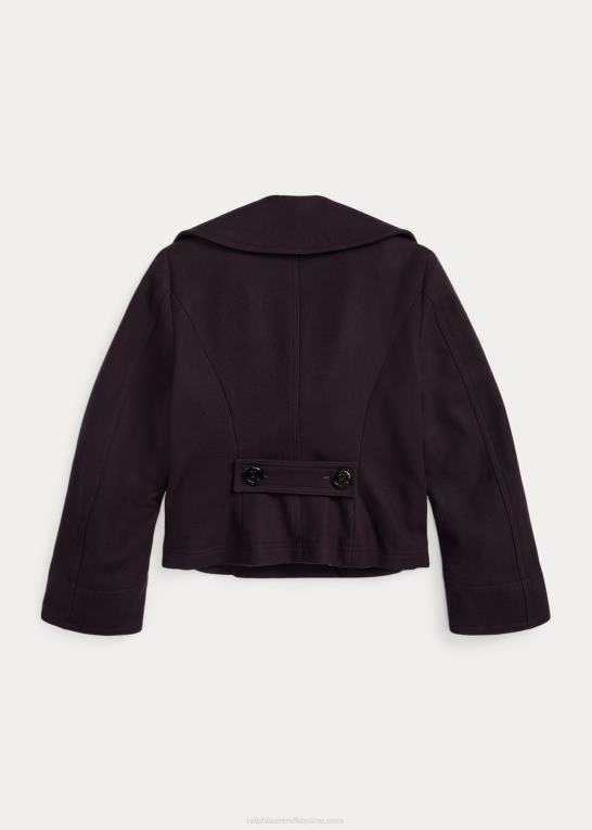 flåde Kvinder Ralph Lauren beskåret melton peacoat i uldblanding Z426B3672