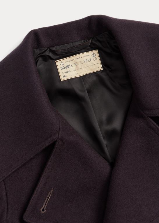 flåde Kvinder Ralph Lauren beskåret melton peacoat i uldblanding Z426B3672