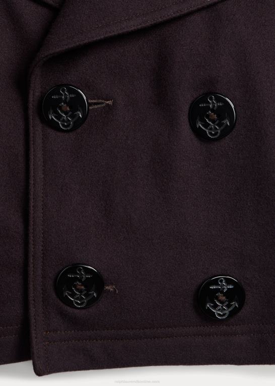 flåde Kvinder Ralph Lauren beskåret melton peacoat i uldblanding Z426B3672
