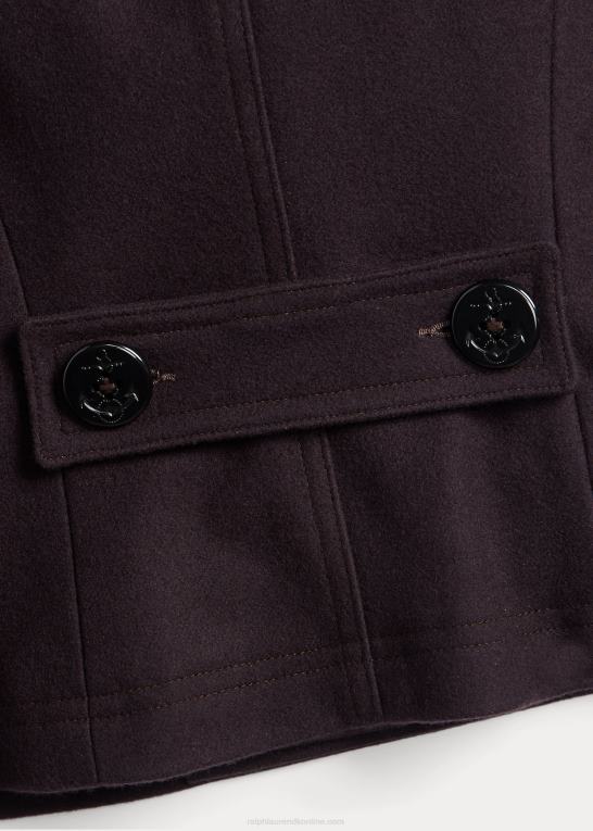 flåde Kvinder Ralph Lauren beskåret melton peacoat i uldblanding Z426B3672