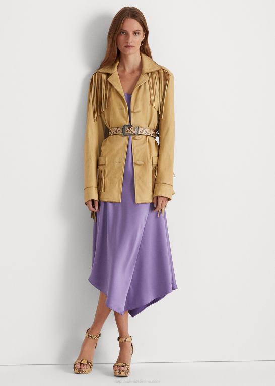 klitbrun Kvinder Ralph Lauren frakke i ruskind med frynser Z426B9514