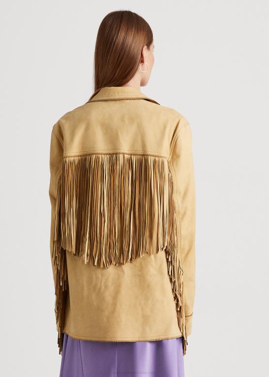 klitbrun Kvinder Ralph Lauren frakke i ruskind med frynser Z426B9514