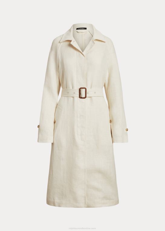 mascarpone creme Kvinder Ralph Lauren trenchcoat i sildeben med bælte Z426B4443