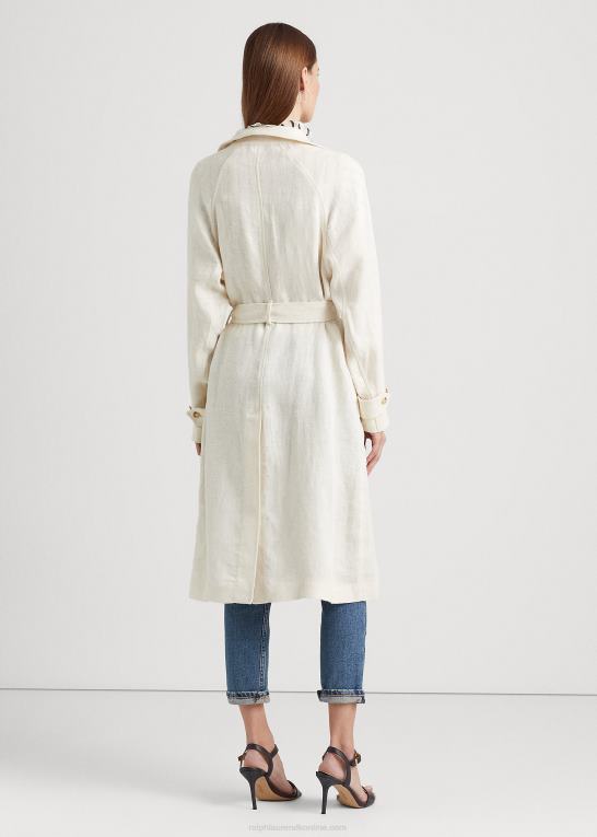 mascarpone creme Kvinder Ralph Lauren trenchcoat i sildeben med bælte Z426B4443