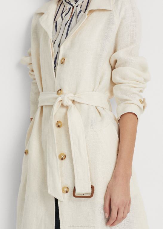 mascarpone creme Kvinder Ralph Lauren trenchcoat i sildeben med bælte Z426B4443