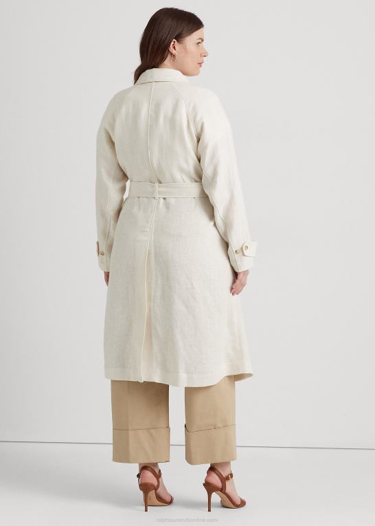 mascarpone creme Kvinder Ralph Lauren trenchcoat i sildeben med bælte Z426B4698