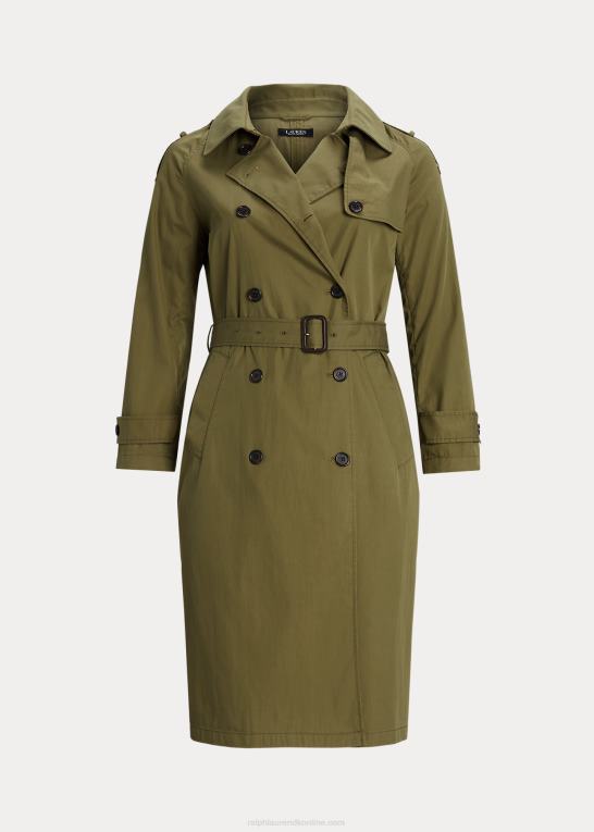 oliven bregne Kvinder Ralph Lauren dobbeltradet trenchcoat i twill Z426B4495