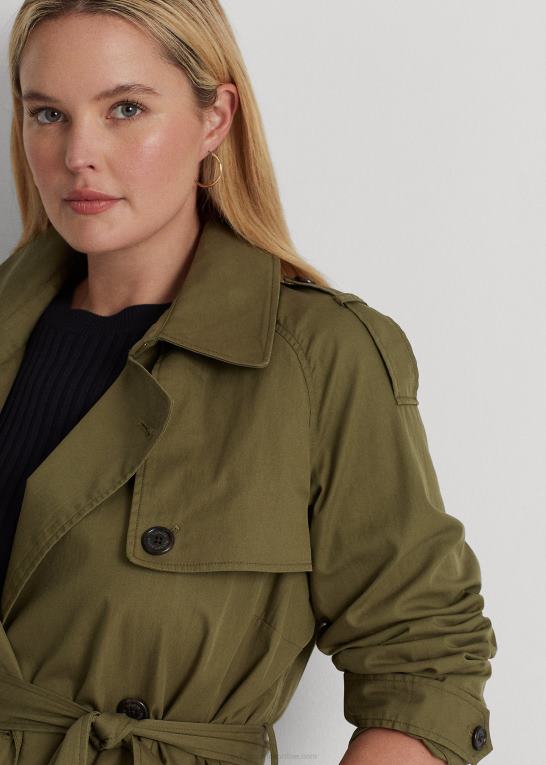 oliven bregne Kvinder Ralph Lauren dobbeltradet trenchcoat i twill Z426B4495