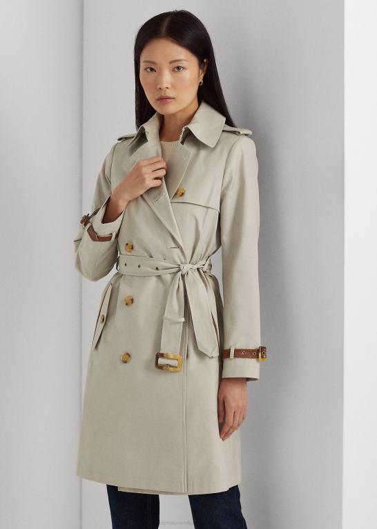 pergament creme Kvinder Ralph Lauren trenchcoat med bælte Z426B4141