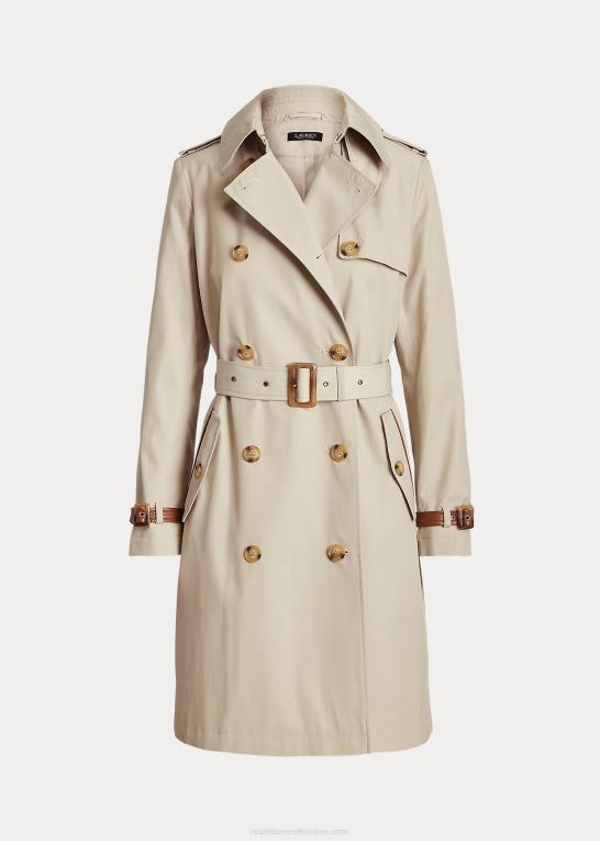 pergament creme Kvinder Ralph Lauren trenchcoat med bælte Z426B4141