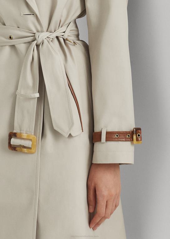 pergament creme Kvinder Ralph Lauren trenchcoat med bælte Z426B4141