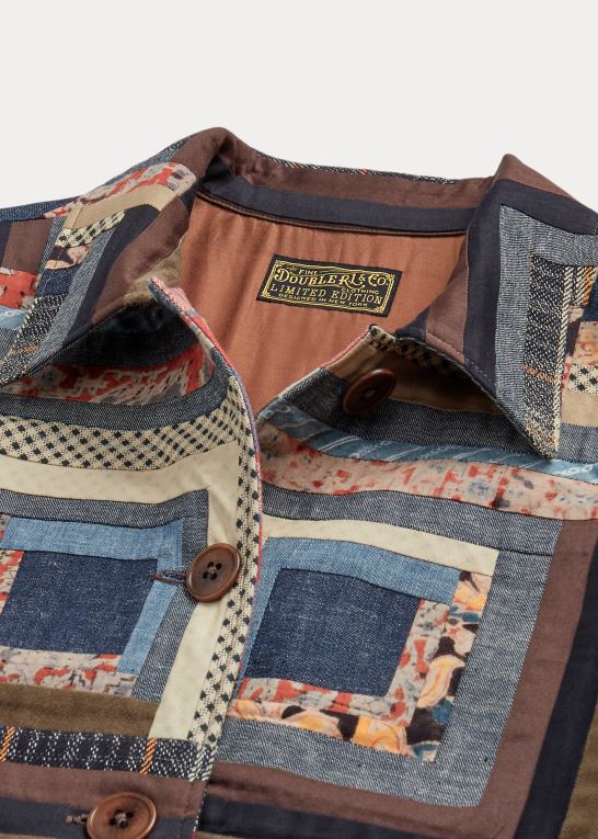 rød/tan multi Kvinder Ralph Lauren patchwork-frakke i begrænset oplag Z426B3656