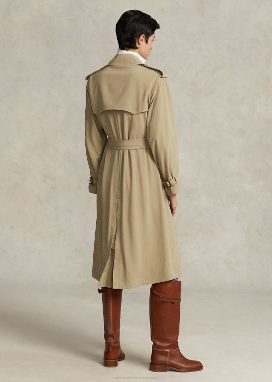ørken kaki Kvinder Ralph Lauren twill trenchcoat Z426B9204