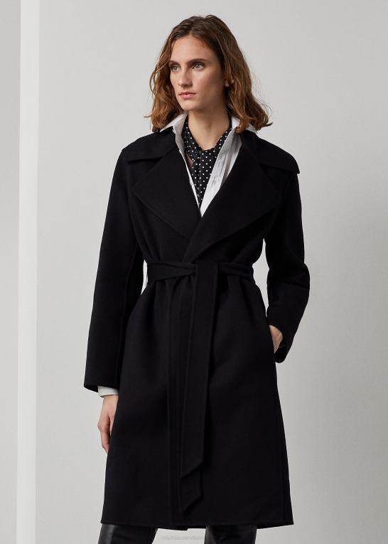 sort Kvinder Ralph Lauren cameo uld-cashmir frakke Z426B9274