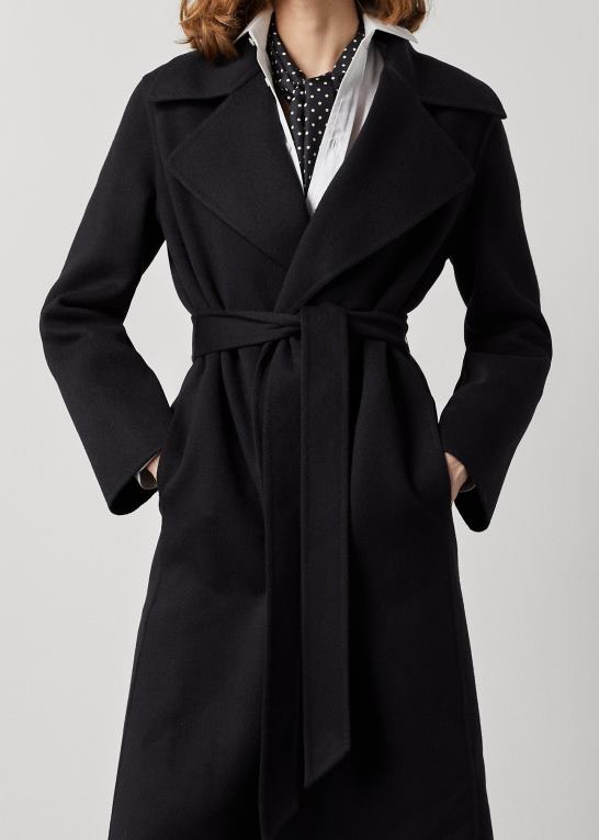 sort Kvinder Ralph Lauren cameo uld-cashmir frakke Z426B9274