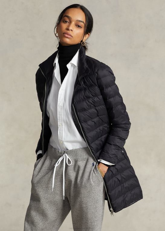 sort Kvinder Ralph Lauren pakbar quiltet taftfrakke Z426B3287