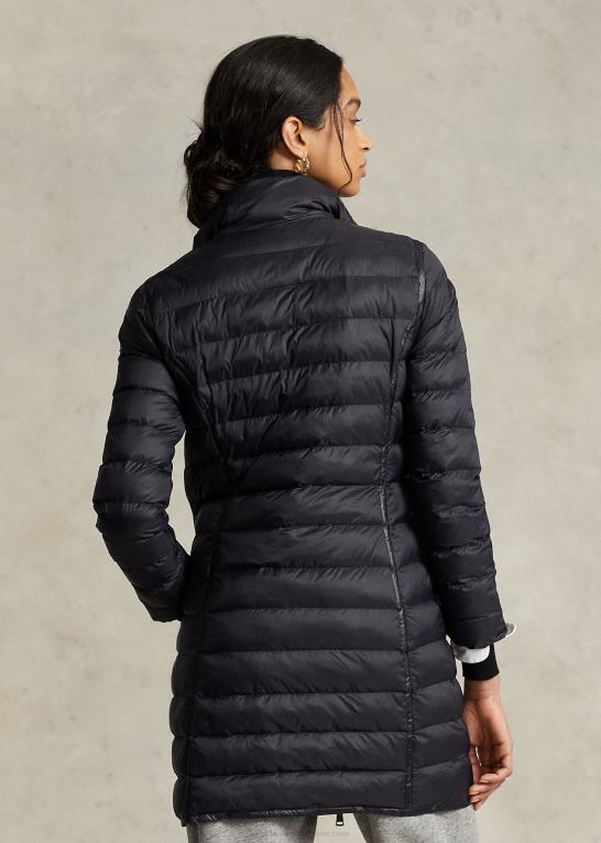 sort Kvinder Ralph Lauren pakbar quiltet taftfrakke Z426B3287