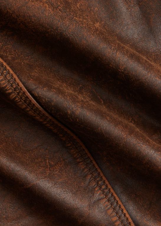 Brun Kvinder Ralph Lauren tætsiddende læderjakke Z426B3650
