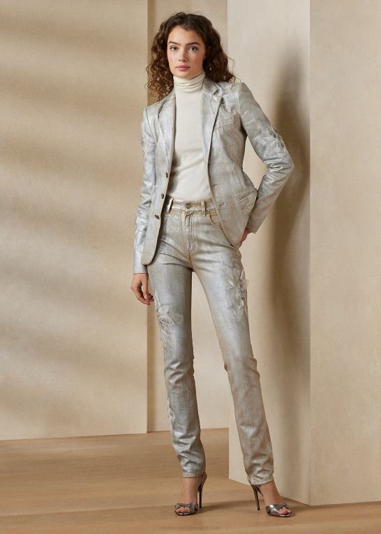 belagt sølv blomstret Kvinder Ralph Lauren skye blomstret jakke Z426B3556