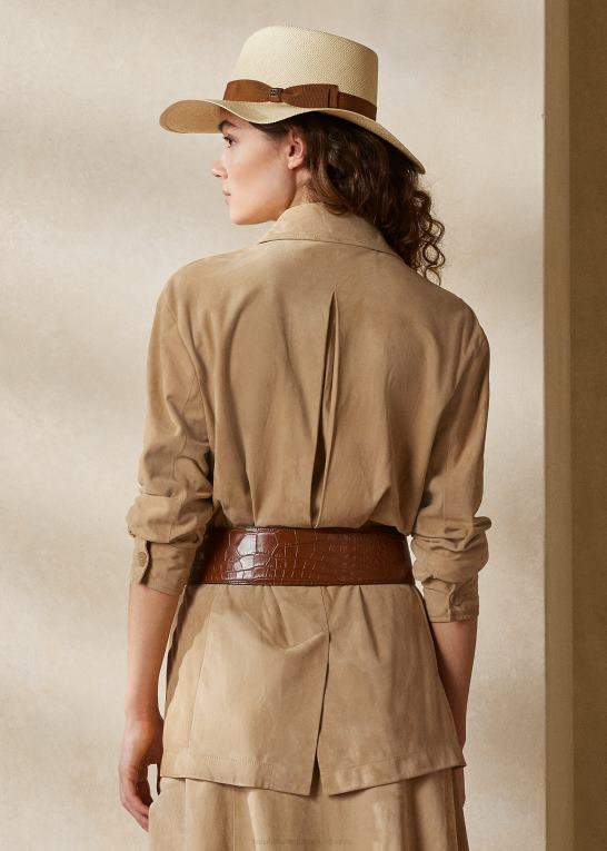 bleg honning Kvinder Ralph Lauren isla lamme-ruskind skjortejakke Z426B9264