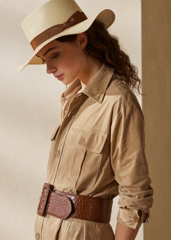 bleg honning Kvinder Ralph Lauren isla lamme-ruskind skjortejakke Z426B9264