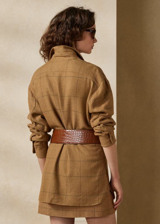 brun/salvie Kvinder Ralph Lauren leonerd tweed skjortejakke Z426B3534