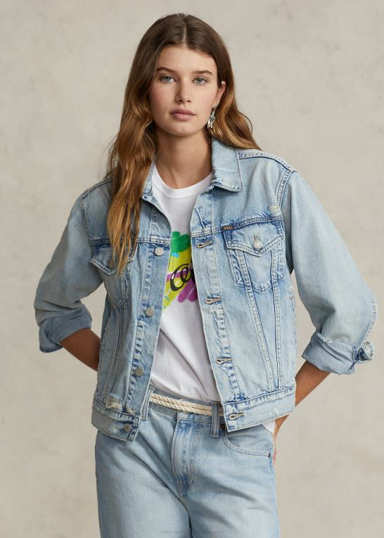 cavin vask Kvinder Ralph Lauren denim trucker jakke Z426B2981