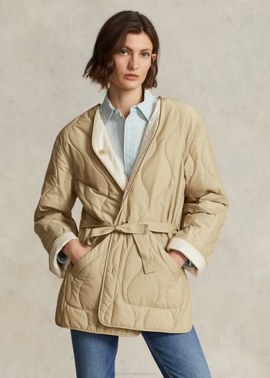 dune tan/marscapone creme Kvinder Ralph Lauren vendbar quiltet ripstop-jakke Z426B3193