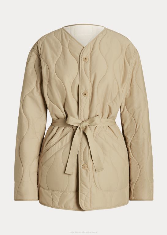 dune tan/marscapone creme Kvinder Ralph Lauren vendbar quiltet ripstop-jakke Z426B3193