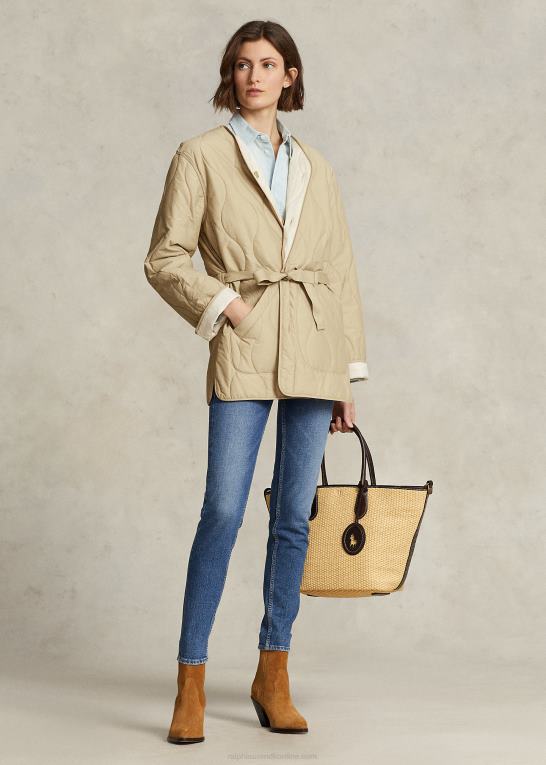 dune tan/marscapone creme Kvinder Ralph Lauren vendbar quiltet ripstop-jakke Z426B3193