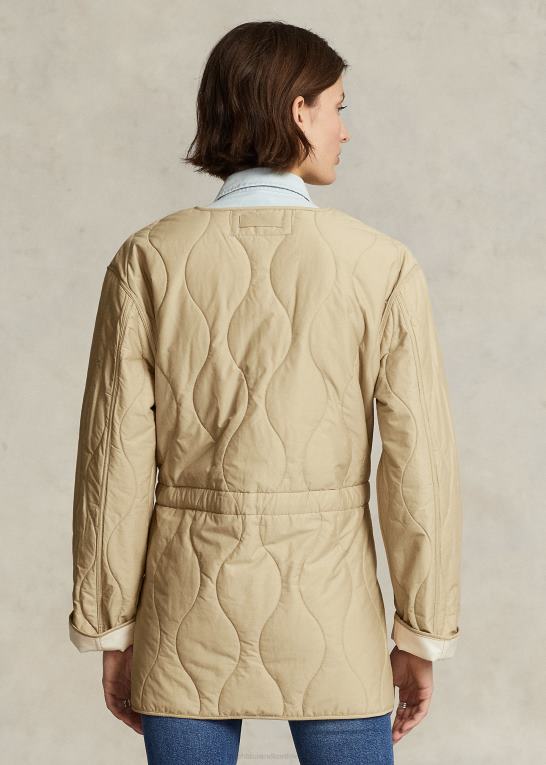 dune tan/marscapone creme Kvinder Ralph Lauren vendbar quiltet ripstop-jakke Z426B3193