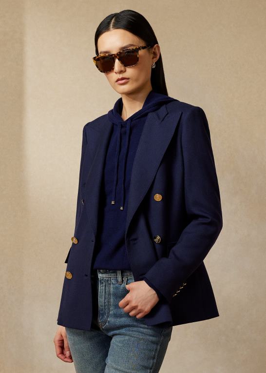 flåde Kvinder Ralph Lauren camden kashmir jakke Z426B3457