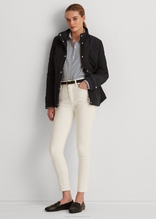 flåde Kvinder Ralph Lauren quiltet mockneck jakke Z426B4121