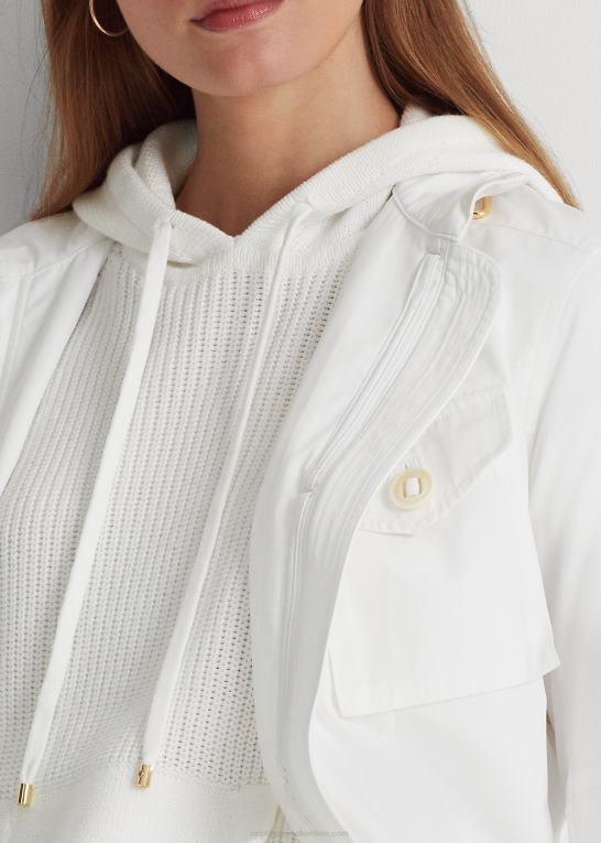 hvid Kvinder Ralph Lauren vandafvisende taft feltjakke Z426B4873