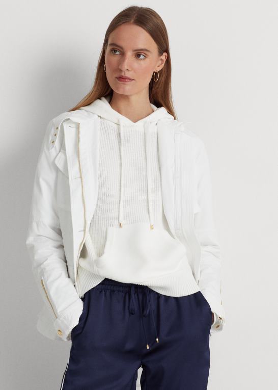 hvid Kvinder Ralph Lauren vandafvisende taft feltjakke Z426B9542