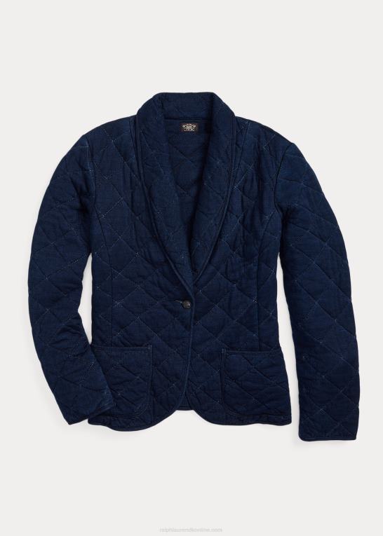 indigo Kvinder Ralph Lauren quiltet jerseyjakke Z426B3669