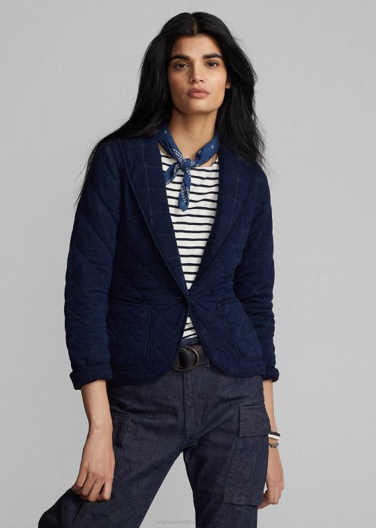indigo Kvinder Ralph Lauren quiltet jerseyjakke Z426B3669